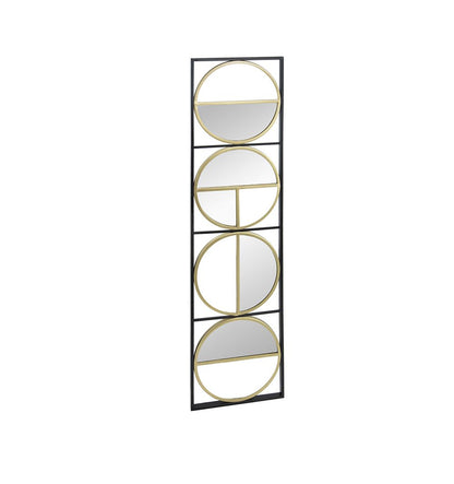 47.2" Eclectic Styling Metal Beaded Black Wall Mirror with Contemporary Design for Bedroom,Liveroom & Entryway image 5