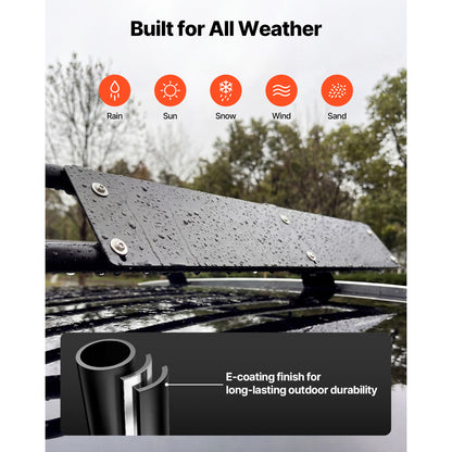 Roof Rack Cargo Basket, 46 x 36 x 4 in, Heavy Duty Roof Top Carrier Basket with Folding Design, 200 lbs Capacity, All-Weather Easy-Install Car Top Luggage Holder, Universal Fit for SUV Truck Car image 5