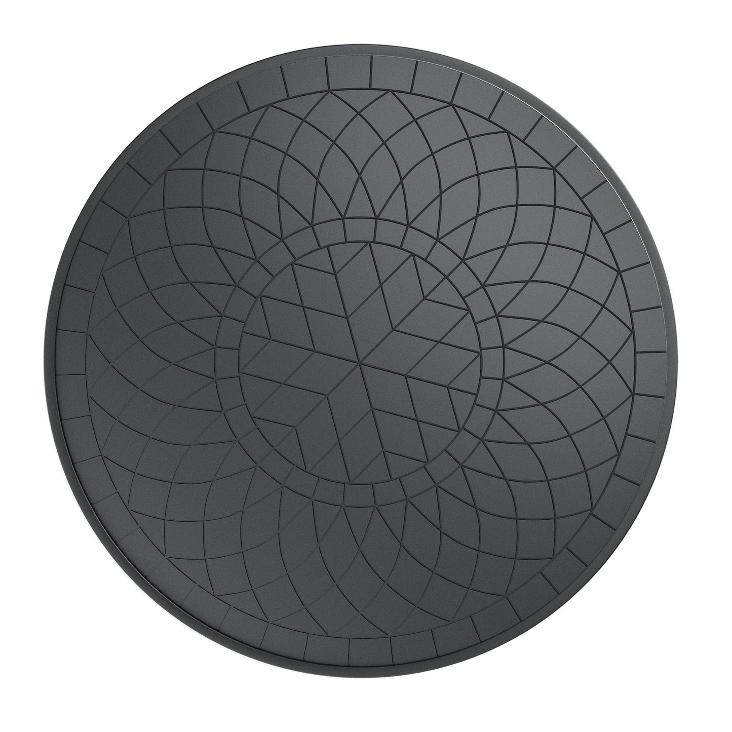Ø47.24-inch Cast Aluminum Patio Dining Table With Black Frame and Carved Texture on the Tabletop (same sku: W171084479) image 3