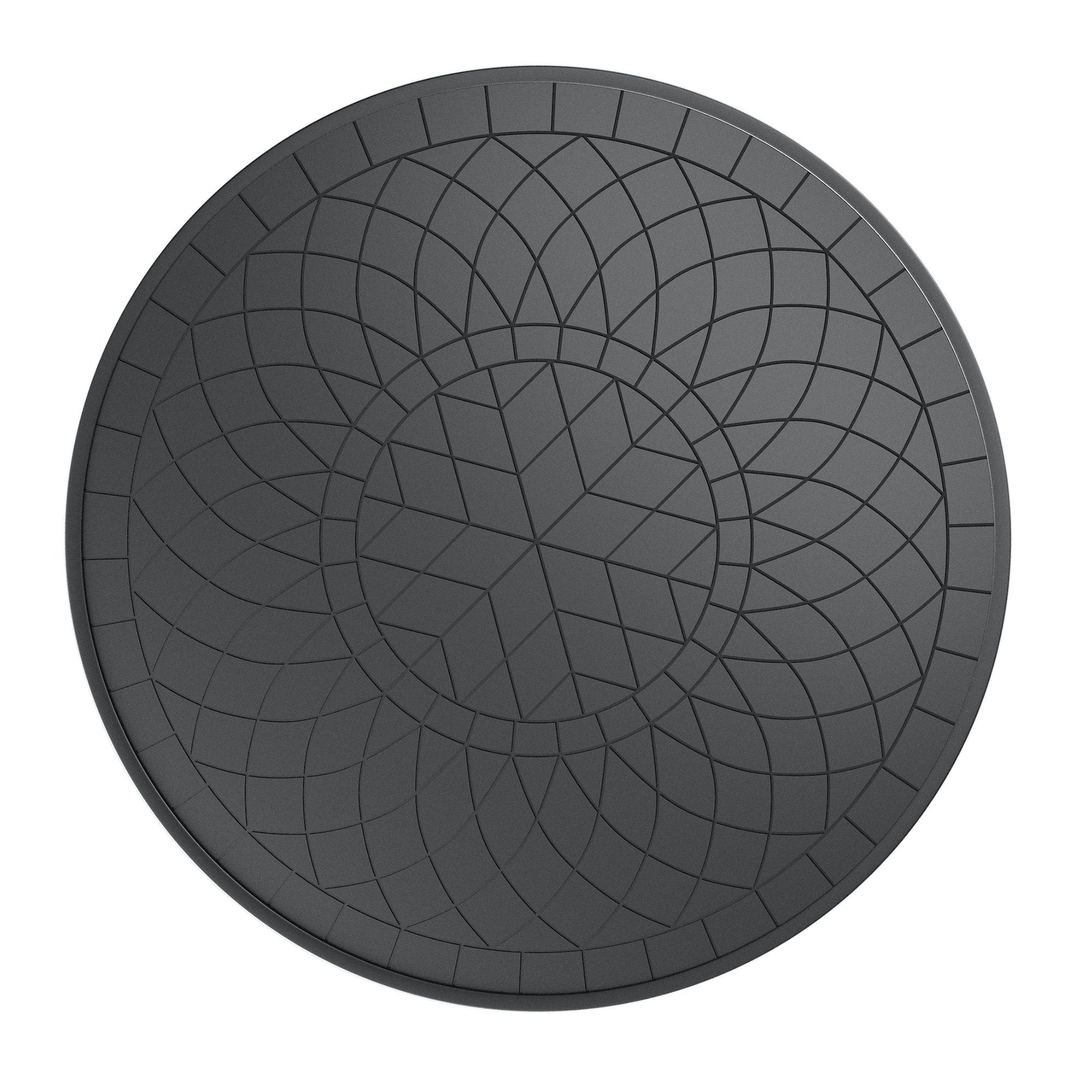 Ø47.24-inch Cast Aluminum Patio Dining Table With Black Frame and Carved Texture on the Tabletop (same sku: W171084479) image 3