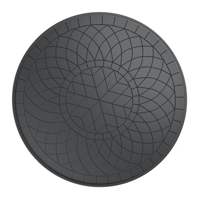 Ø47.24-inch Cast Aluminum Patio Dining Table With Black Frame and Carved Texture on the Tabletop (same sku: W171084479) image 3