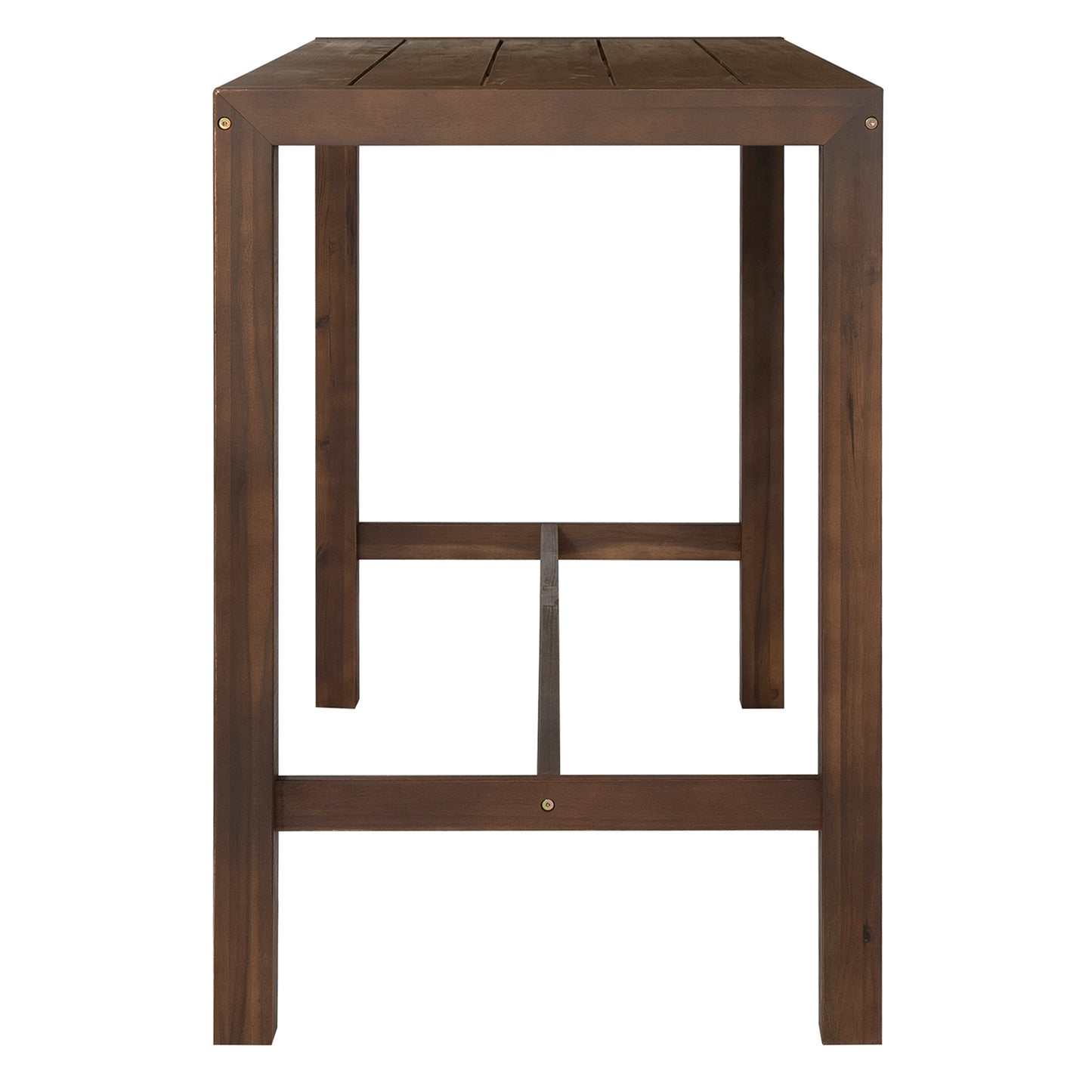 TREXM 5-Piece Rustic Patio Bar Set, Patio Table and Chairs Set with Ergonomic Chairs, Solid Wood Slatted Tabletop for Poolside, Balcony, Backyard, Porch (Mocha+Beige Cushion) image 5