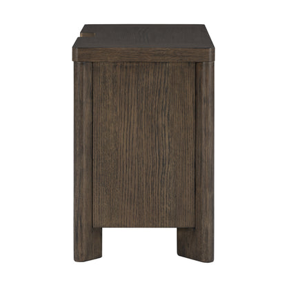 Dark Oak 3-Drawer Nightstand with USB image 3