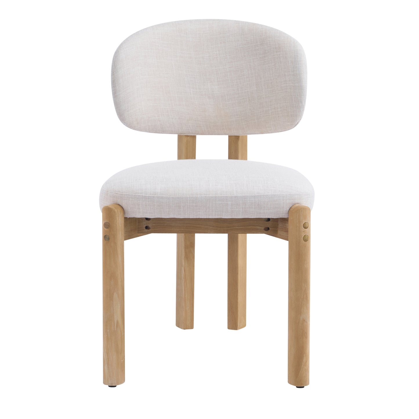 Beige Upholstered Scandinavian Natural Finished Frame Dining Chairs (Set of 2) image 5