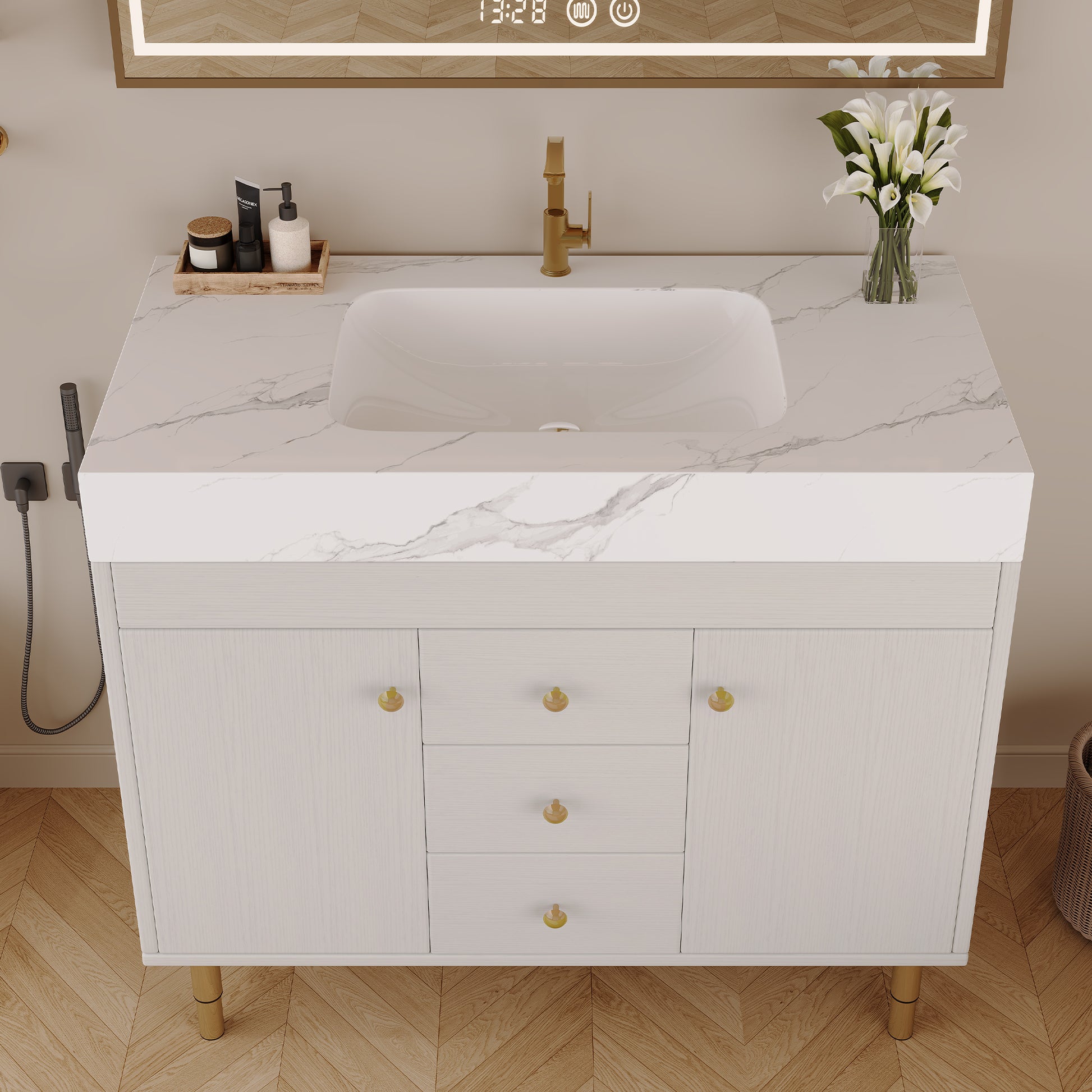 36 in Modern Free-standing Bathroom Vanity with Ceramic Sink & Ample Storage image 3