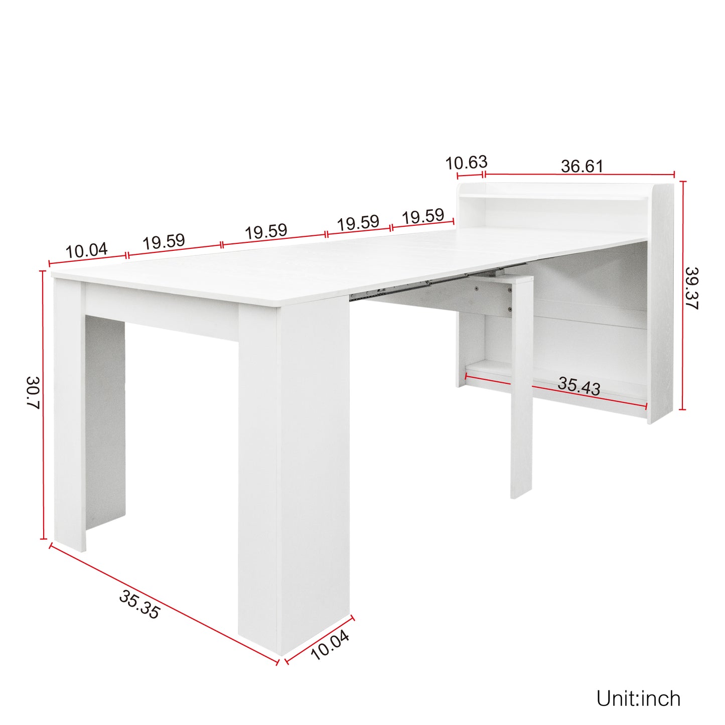 Modern Extendable Dining Table with Storage image 3