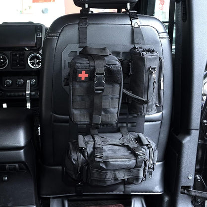 17935 Tactical Rigid MOLLE Panel Seat Cover with MOLLE Medical First Aid Kit & Portable Water Bottle Bag & Tactical Equipment Storage Pouches & 20 Fastening Tape(2 pcs) image 7