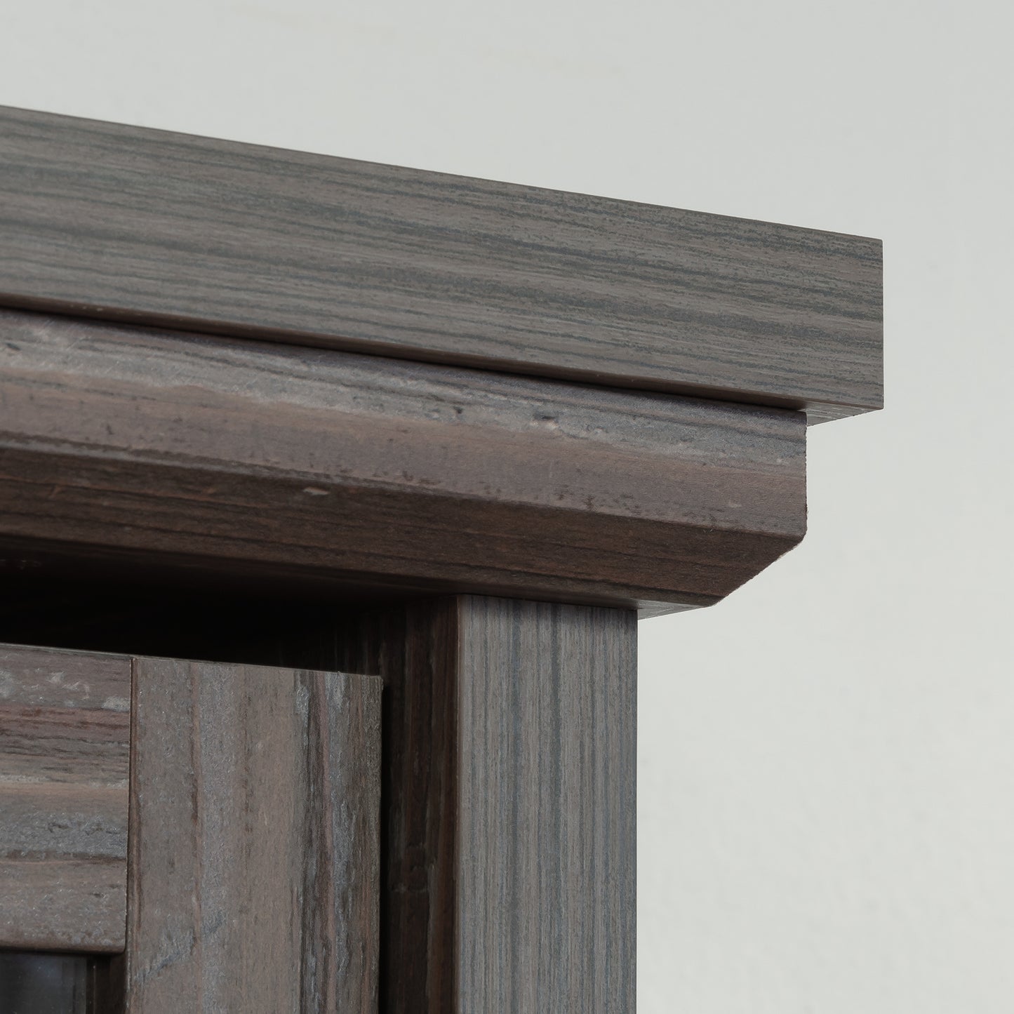 Hutch with Glass Doors, Brown finish image 8
