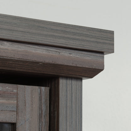Hutch with Glass Doors, Brown finish image 8