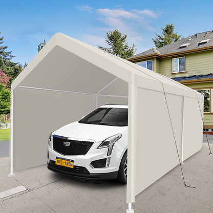 Carport, 12×20 Heavy Duty Portable Carport Garage Tent for Outdoor Storage Shelter white image 12