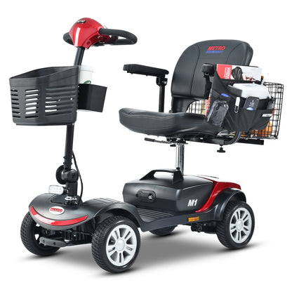 Four wheels Compact Travel Mobility Scooter with 300W Motor for Adult-300lbs, RED image 1