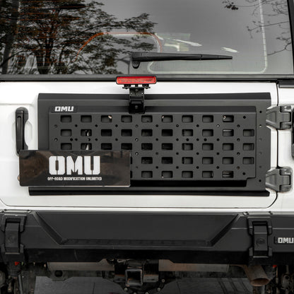 OMU Genesis Series Multi-Function Tailgate Expansion Panel For 2018+ Jeep Wrangler JL - Heavy-Duty Aluminum MOLLE Panel, Corrosion Resistant, No-Drill Installation, Off-Road Storage Organizer image 8