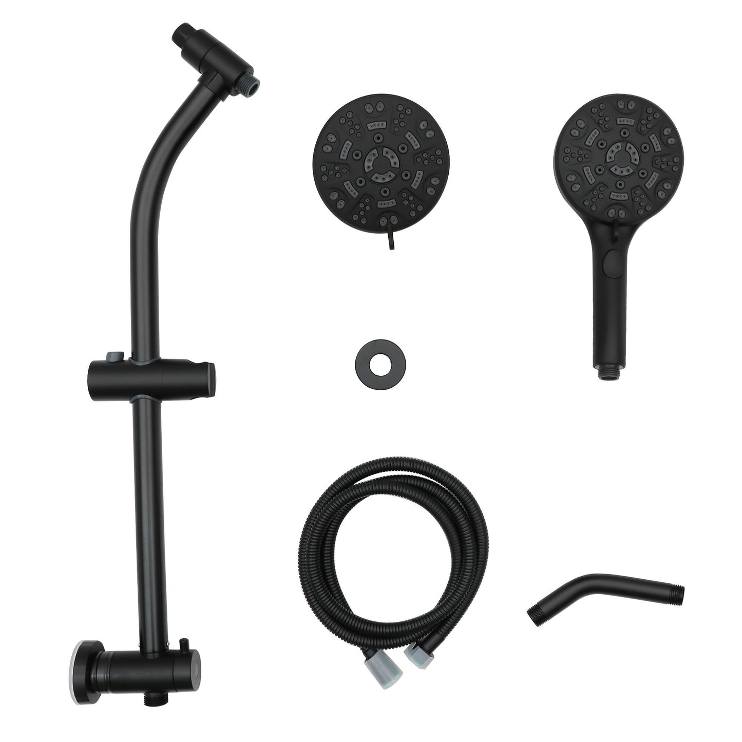 4.7in. Wall Mount Dual Multi Function ABS Round Rainfall Shower Head And Handheld Spray Set With Shower Slide Bar image 8