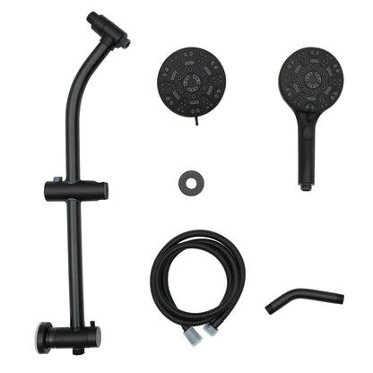 4.7in. Wall Mount Dual Multi Function ABS Round Rainfall Shower Head And Handheld Spray Set With Shower Slide Bar image 8