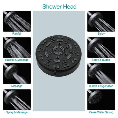 4.7in. Wall Mount Dual Multi Function ABS Round Rainfall Shower Head And Handheld Spray Set With Shower Slide Bar image 7