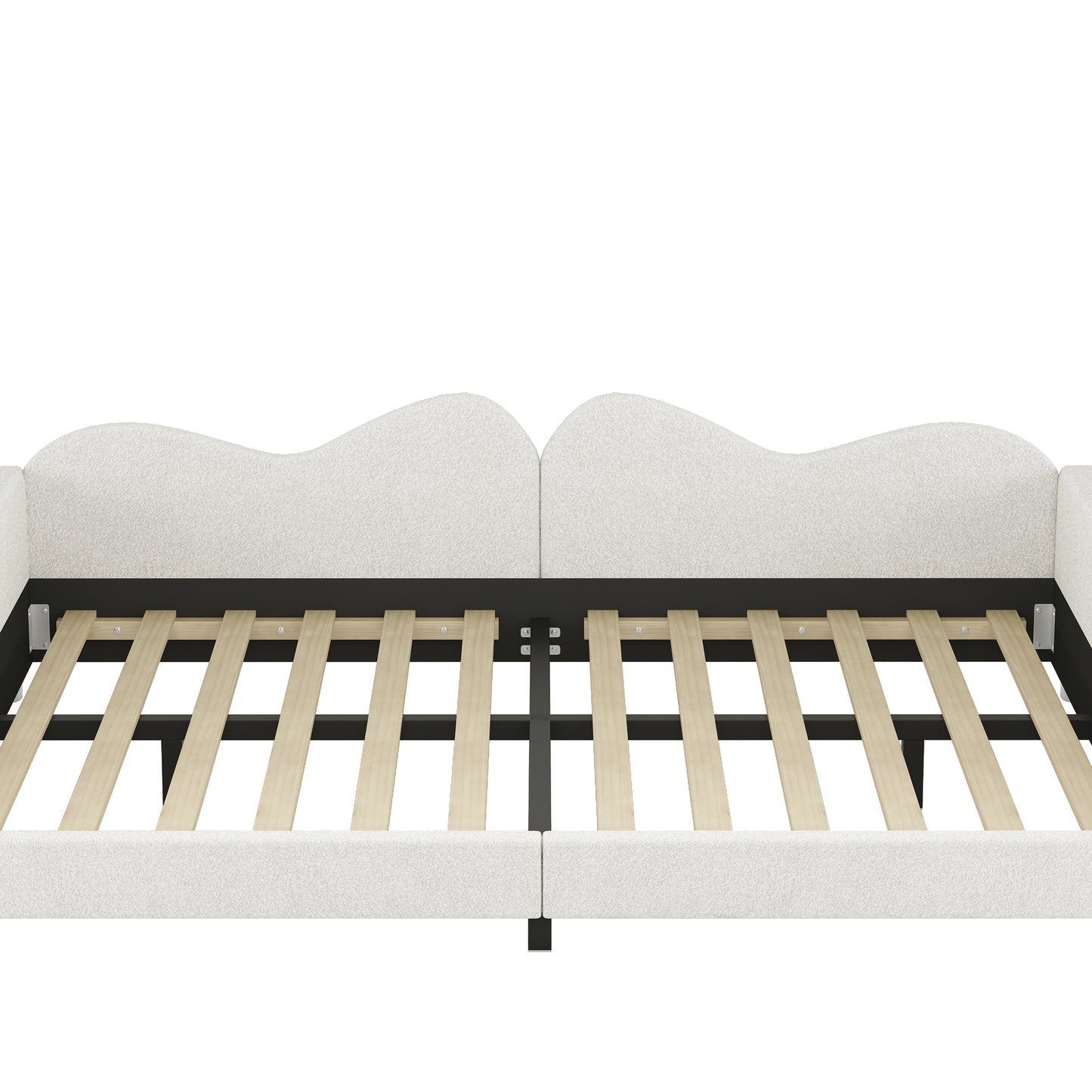 Full size Upholstered Daybed, Sherpa Fabric Sofabed with Cloud-Shaped Backrest, No Box-spring Needed, White(Old SKU: WF532069AAK) image 7