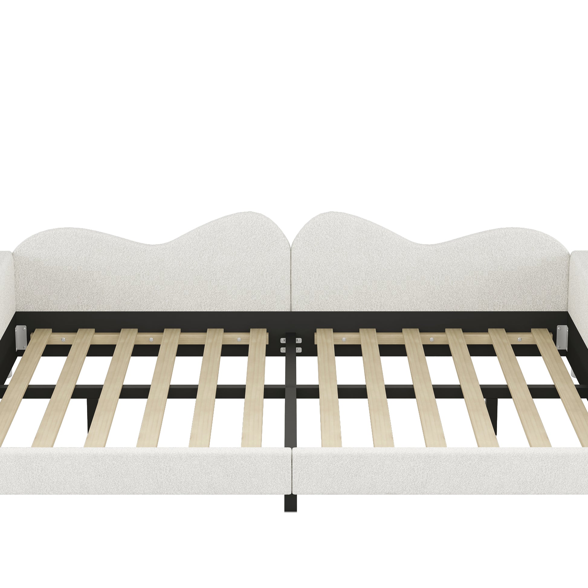 Full size Upholstered Daybed, Sherpa Fabric Sofabed with Cloud-Shaped Backrest, No Box-spring Needed, White(Old SKU: WF532069AAK) image 7