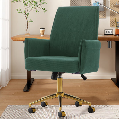 Mid-back liftable office chair, striped fabric, and ergonomically designed, is an excellent choice for working, studying or relaxing. The mid-back design provides a better sitting experience.Green image 7