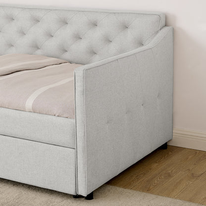 Twin Size Upholstery DayBed with Twin Size Pop-up Trundle and USB Charging Design image 7