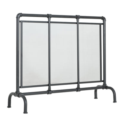 Celeste 1 Panel Iron Fireplace Screen 36" W x 29" H, Black image 3