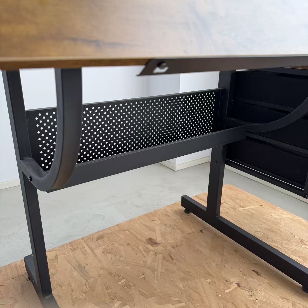 Black drafting drawing table with stool and 3 drawers image 6