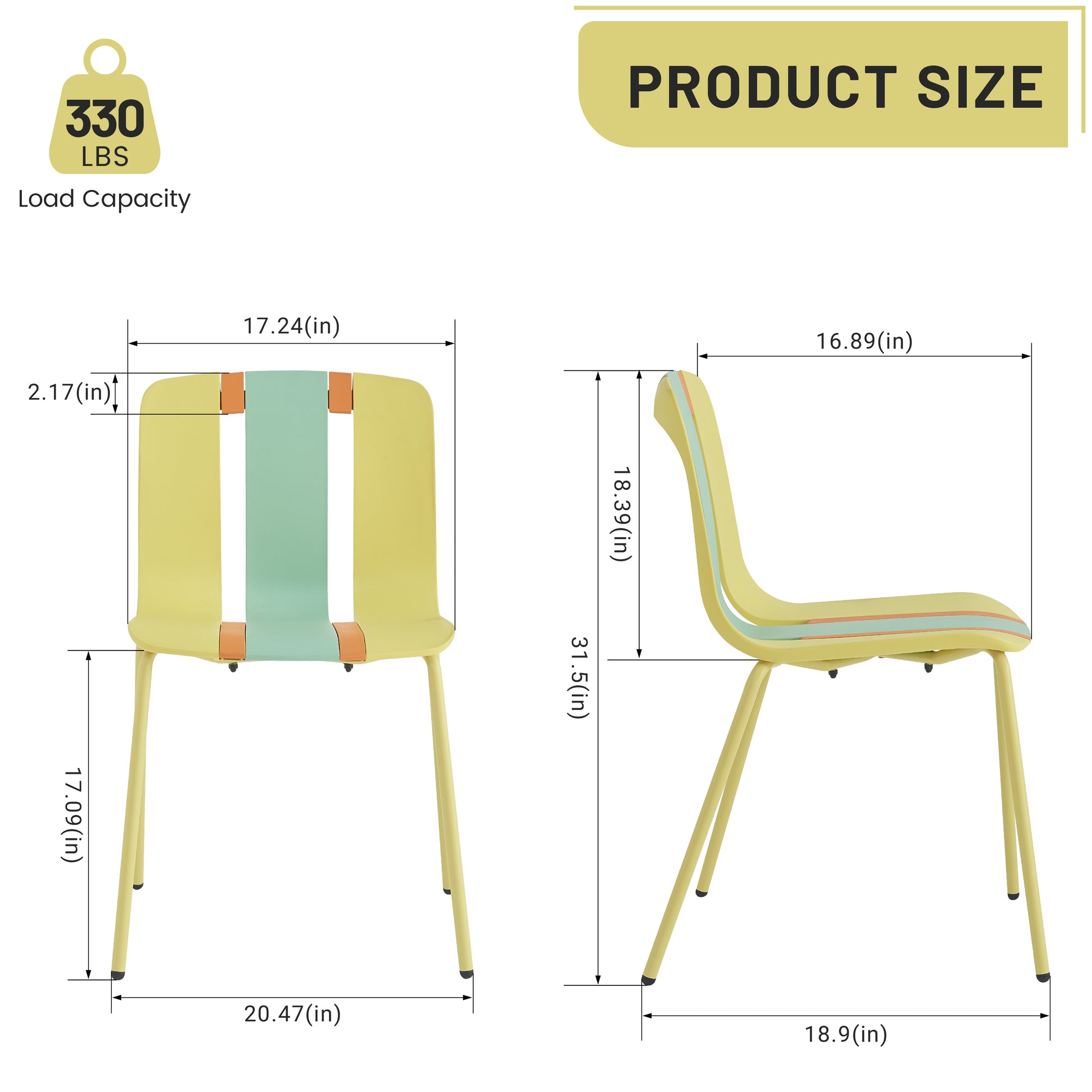 Summer 4-Pack Modern Striped Color Block Chairs – Package Box