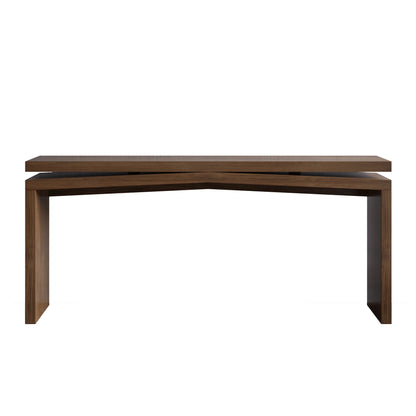 65-Inch Solid Wood Veneer Console Table, Long Farmhouse Entryway Sofa Table for Living Room, Hallway, Behind Couch, Apartment, Antique Rustic Brown image 9