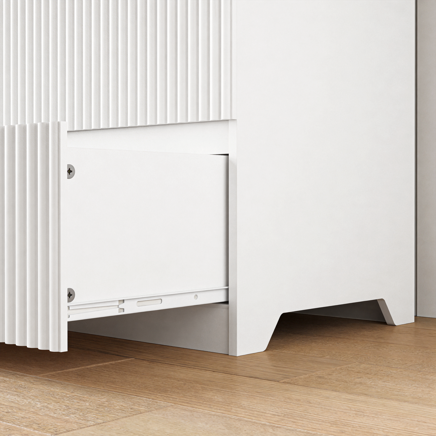 Modern White 6 Drawer Dresser, Wave Panel Drawer Fronts, Storage Cabinet, Versatile Chest of Drawers for Bedroom, Living Room - Sleek & Spacious Home Storage Solution image 9