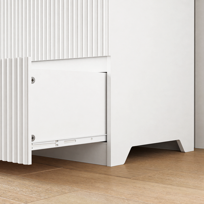 Modern White 6 Drawer Dresser, Wave Panel Drawer Fronts, Storage Cabinet, Versatile Chest of Drawers for Bedroom, Living Room - Sleek & Spacious Home Storage Solution image 9