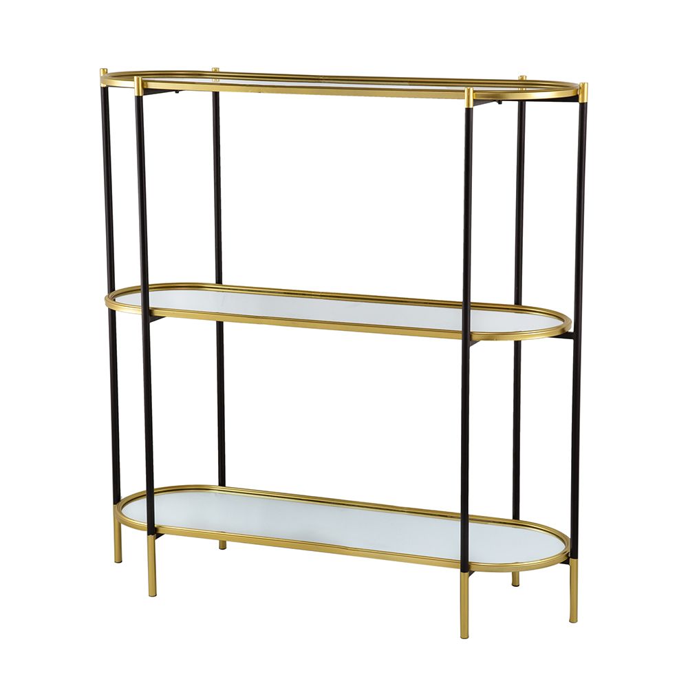 Black Gold Metal Console Table - Side View