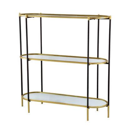 Black Gold Metal Console Table - Side View