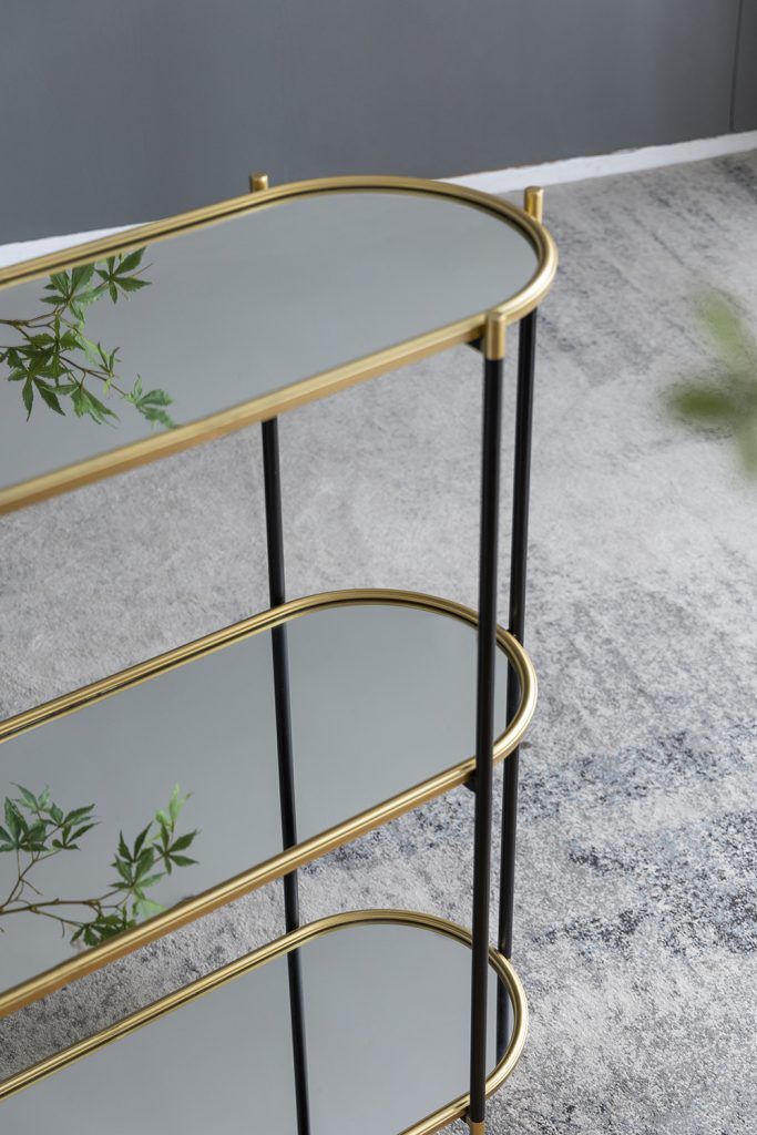 Console Table with Gold Accents - Modern Style