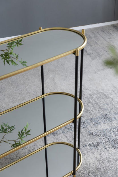 Console Table with Gold Accents - Modern Style
