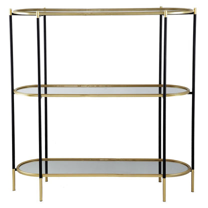 3-Tier Console Table with Mirrored Shelf - Angle View