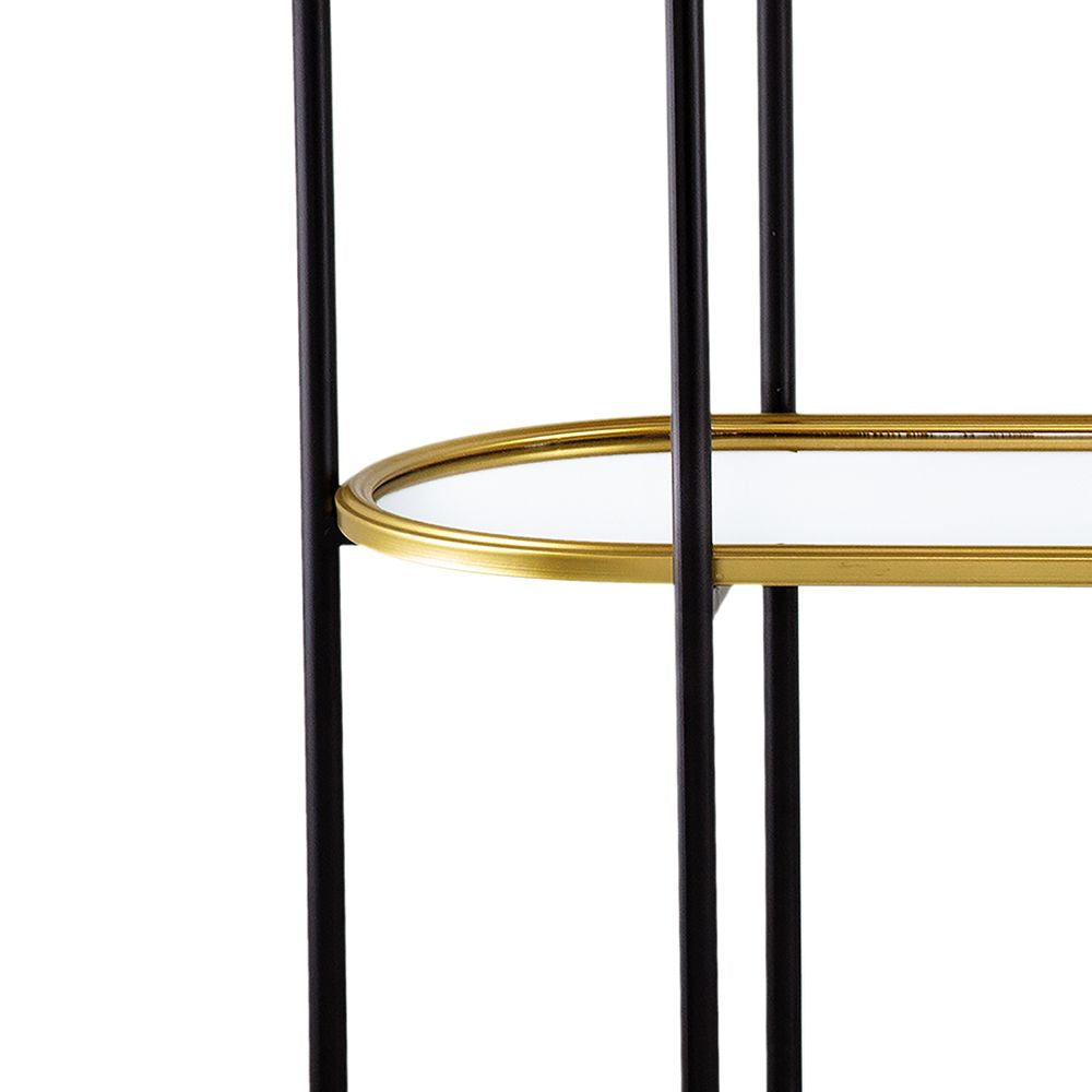 Black Gold Mirrored Console Table - Full View