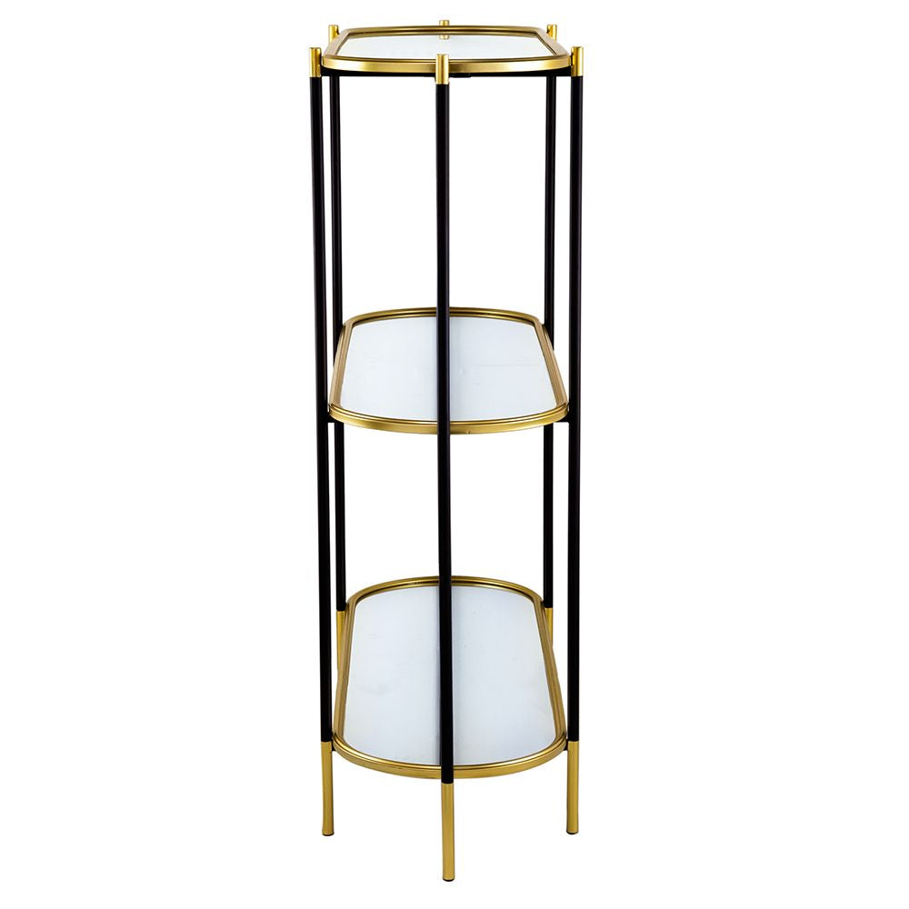 Mirrored Shelf Console Table - Detail of Gold Rim