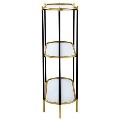 Mirrored Shelf Console Table - Detail of Gold Rim