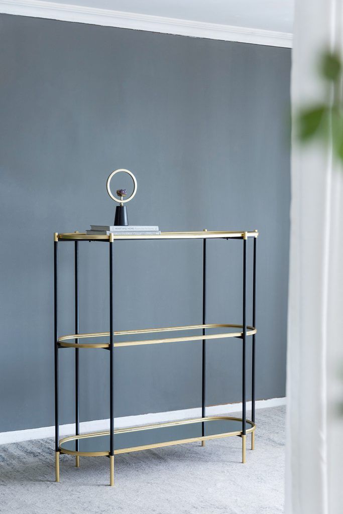 Black Gold Console Table - Entryway Decor
