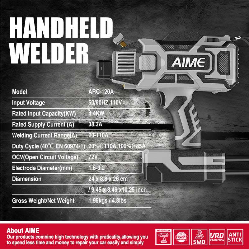 Portable hand-held welding machine 110V20-120A IGBT inverter arc welding machine with thermal start, arc force with digital display function for cutting welding rod display, friendly to beginners image 11