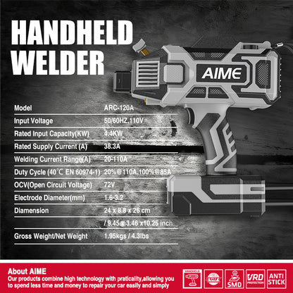 Portable hand-held welding machine 110V20-120A IGBT inverter arc welding machine with thermal start, arc force with digital display function for cutting welding rod display, friendly to beginners image 11