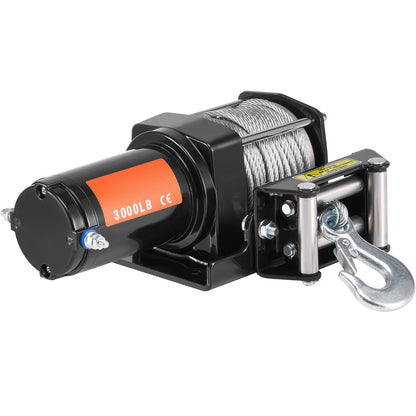 Electric Winch ATV UTV 3000 lb Steel Cable IP55 Waterproof Wired Control image 9