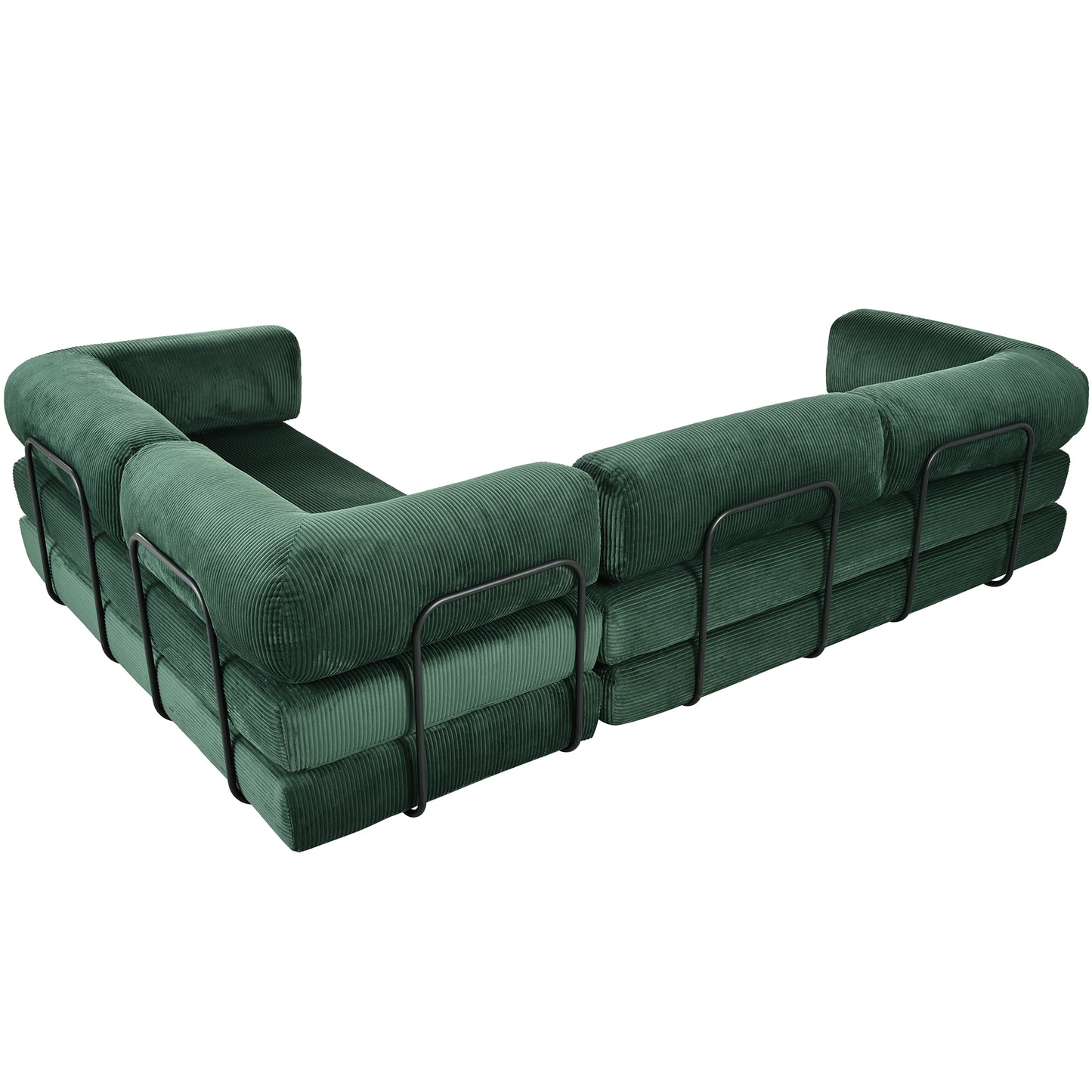 U_Style L-Shaped Modular Sofa Bed in Corduroy Fabric, Ideal for Living Rooms and Apartments(old sku:WY000463AAC) image 9