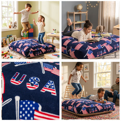 Sensory Crash Pad for Kids & Adult – Crash Mat with Foam Blocks, Removable and washable with Non-Slip Bottom, Fleece Soft Fabric Sensory Pads, Landing Mat for Jumping, Relaxing & Play - 48"x72" image 6