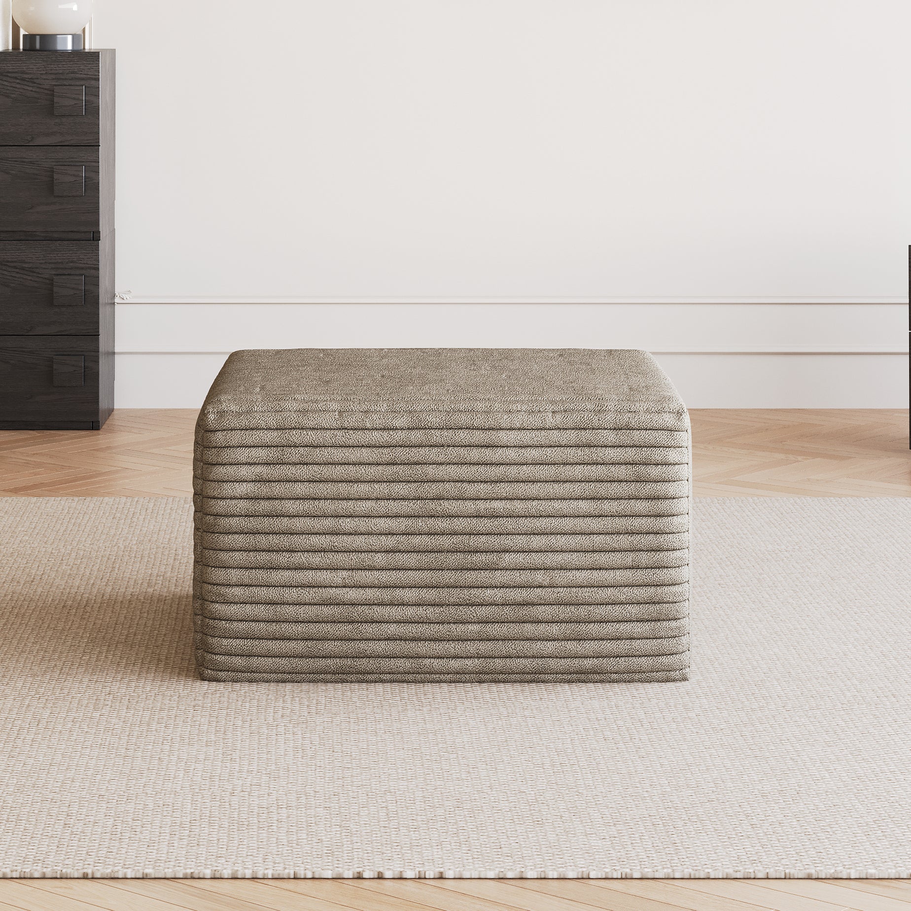Sofa ottoman,No Assembly Required,Camel(Plush Corduroy Fabric) image 3