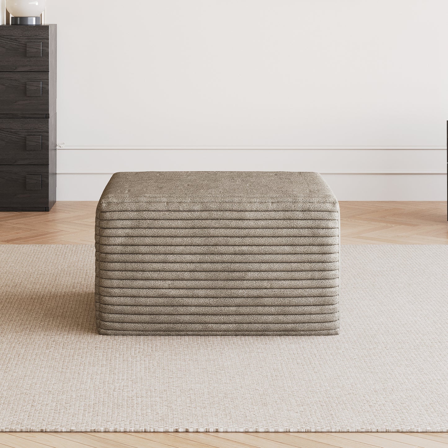 Sofa ottoman,No Assembly Required,Camel(Plush Corduroy Fabric) image 3