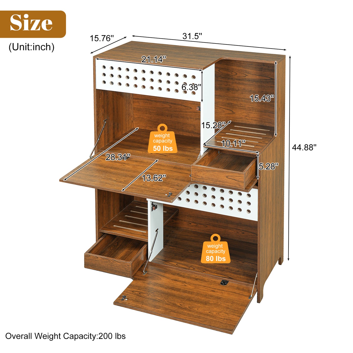 2-Piece of Modern 2 IN 1 Cat Furniture Set, Cat Litter Box Enclosure Side Table, Cat House with Storage, for 2 Small-Medium Sized Cats - BROWN image 9
