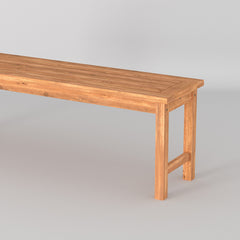 Modern Slat-Top Solid Wood Patio Bench - Brown