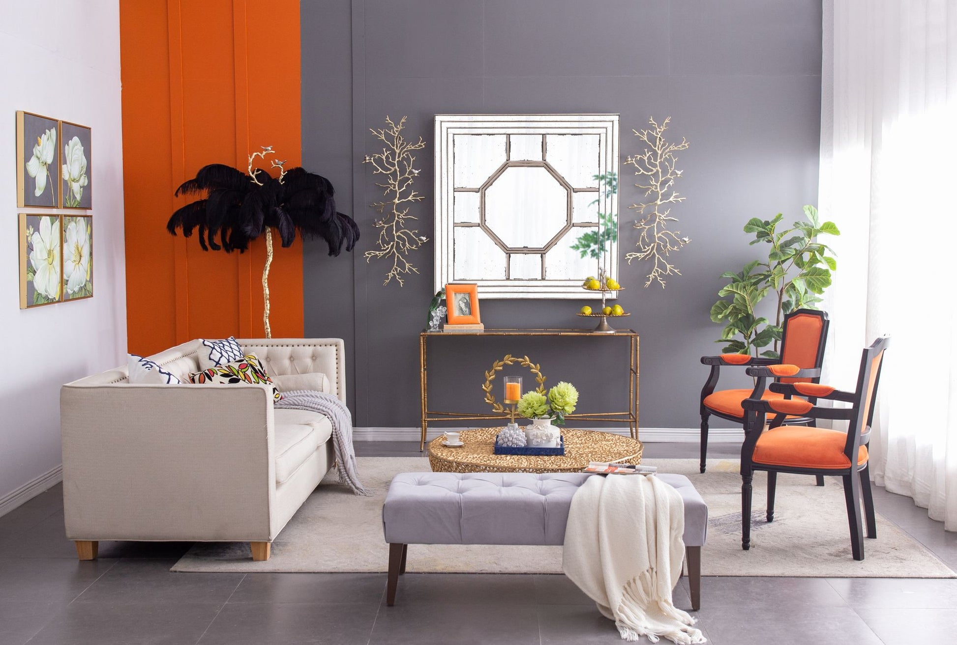 48"x48" Antique Style Decorative Square Wall Mirror with Mirrored Frame, Wall Decor for Living Room Entryway, Console Le image 5