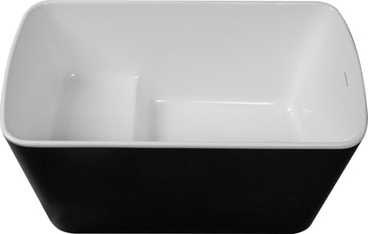 49'' x 28'' Acrylic Freestanding Soaking Bathtub, Square-shape Japanese Soaking Hot Tub, Sit-In Design with Chrome Overf image 7
