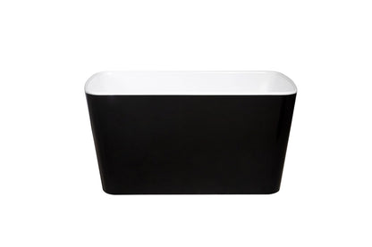49'' x 28'' Acrylic Freestanding Soaking Bathtub, Square-shape Japanese Soaking Hot Tub, Sit-In Design with Chrome Overf image 12